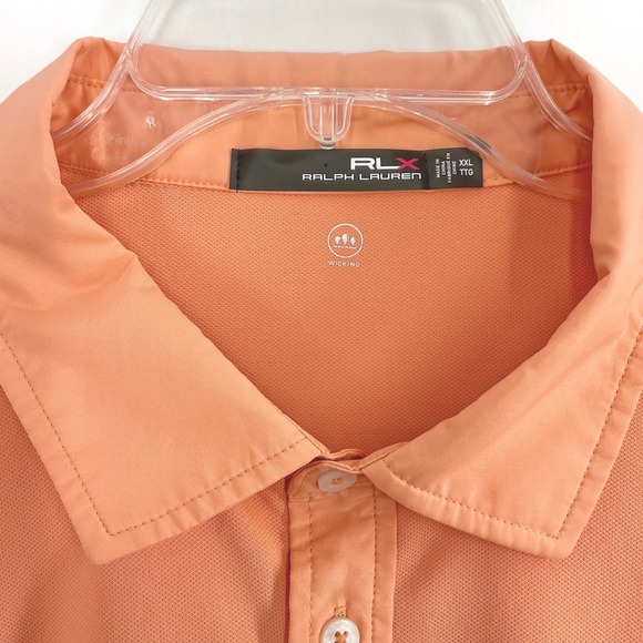 RLX Ralph Lauren Other - RLX Ralph Lauren Men's XXL‎ Orange Wicking Performance Golf Polo Shirt Pocket
